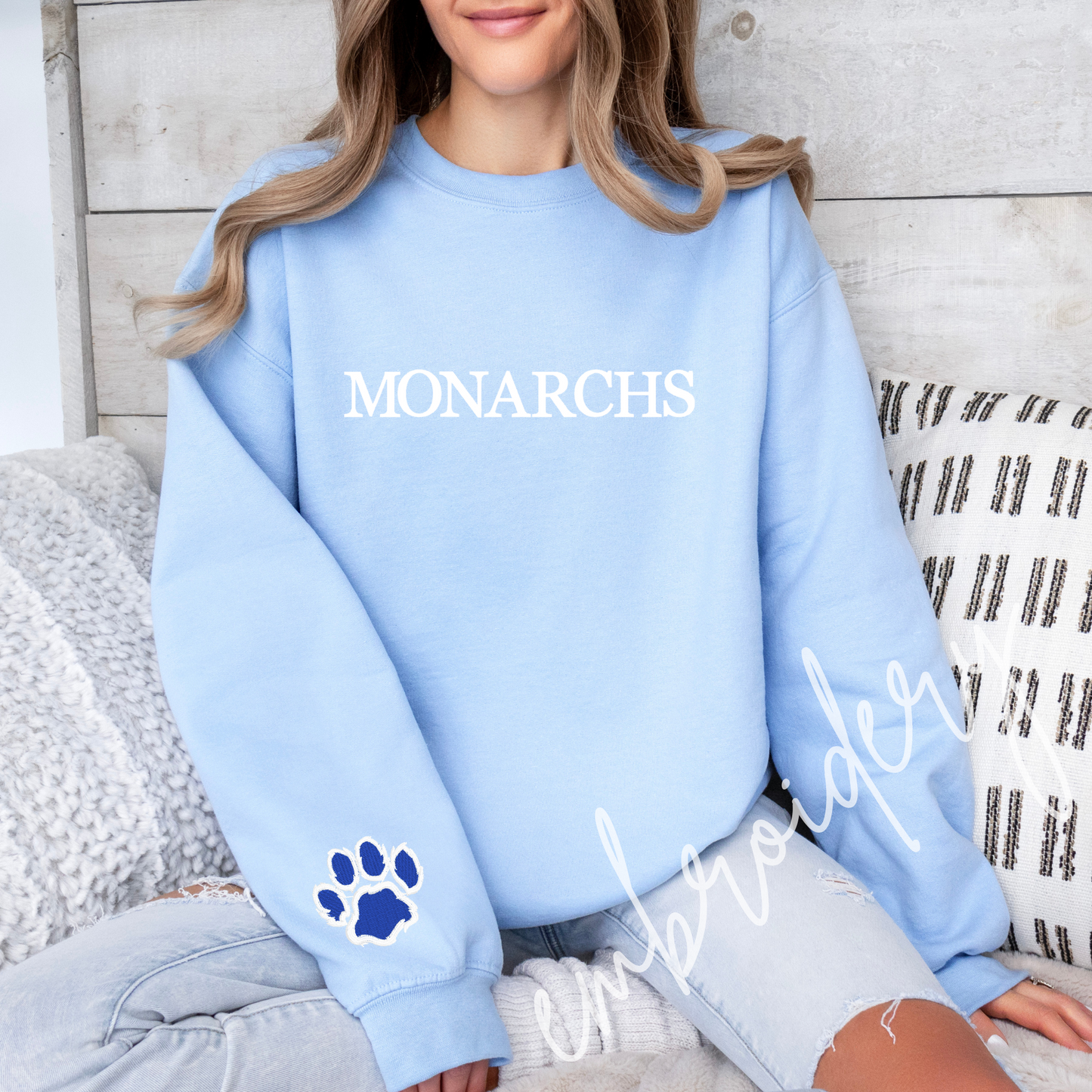 Embroidered Monarchs Sweatshirt - Adult