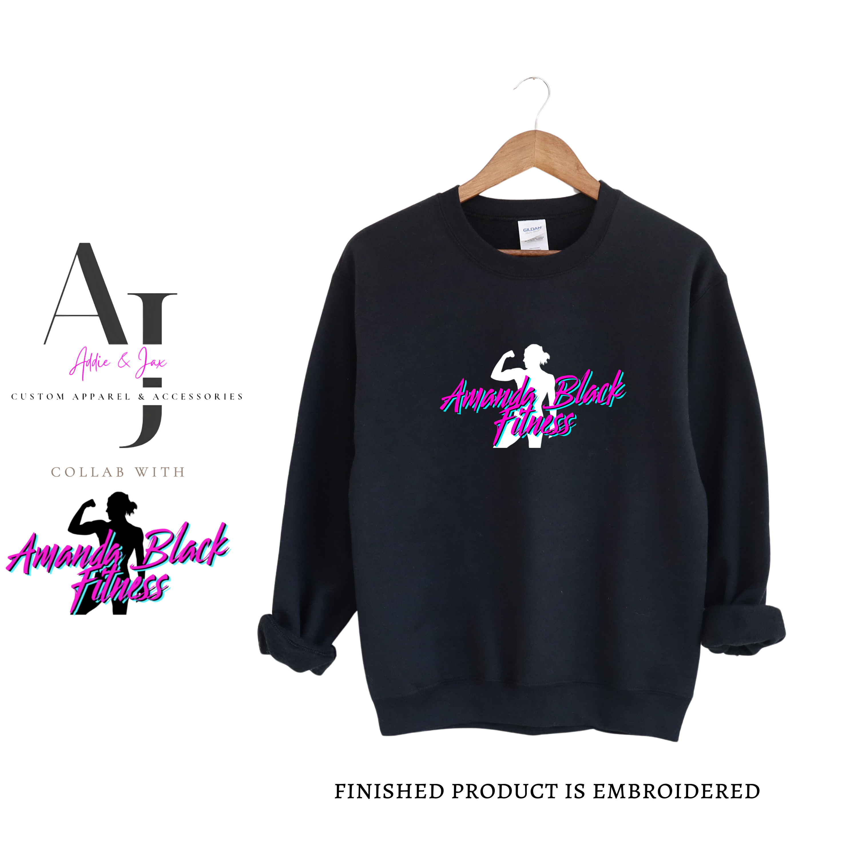 Amanda Black Fitness | Adult Unisex Crew Sweatshirt – AddieandJax
