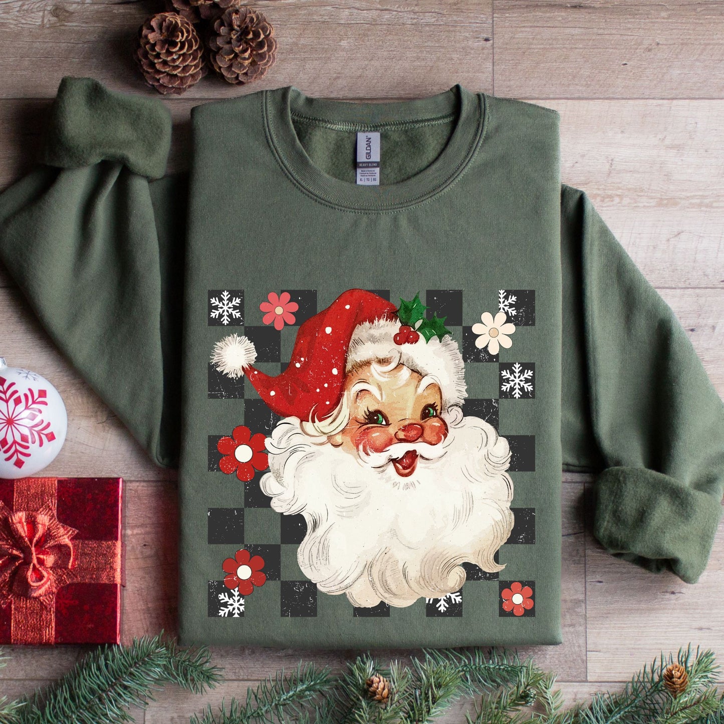 Vintage, Retro Santa - Youth & Adult Unisex Sweatshirt