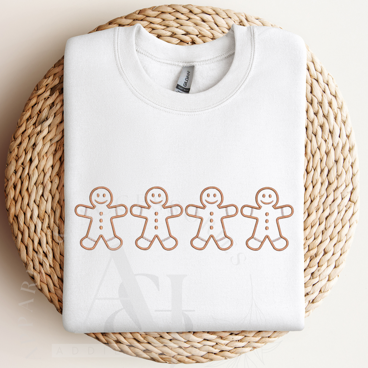 Embroidered Gingerbread Man sweatshirt- Youth & Adult Unisex Sweatshirt