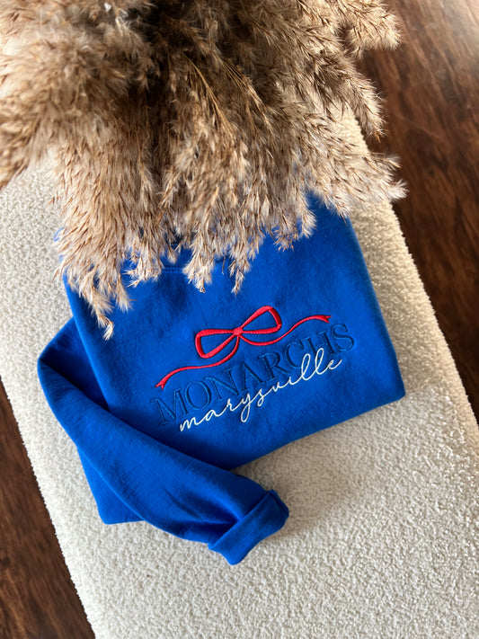 Marysville Monarchs Coquette Embroidery Sweatshirt -Youth & Adult