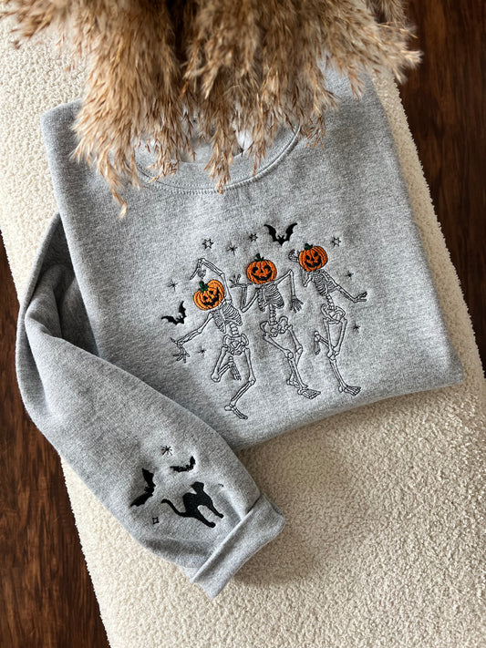 Dancing Skeletons Embroidered Sweatshirt - Adult