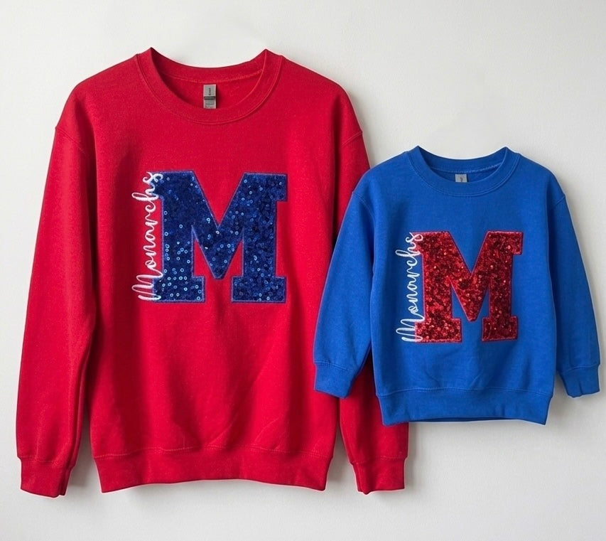 Sequin Monarchs Statement Sweatshirt |  Youth and Adult