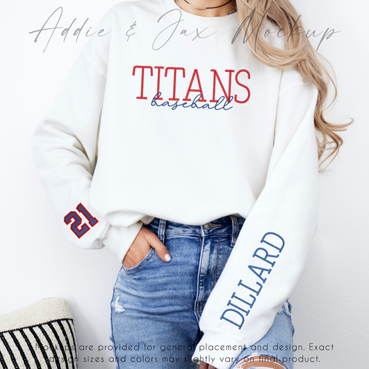 Titans Baseball | White (name on sleeve)