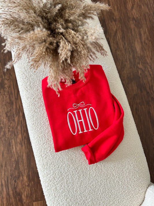 OHIO Coquette Embroidery Sweatshirt -Youth & Adult