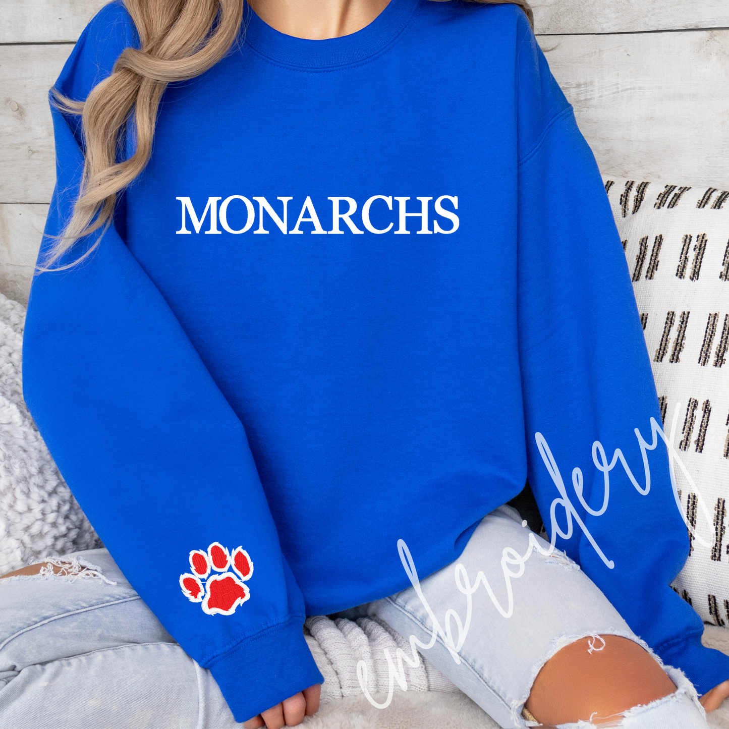 Embroidered Monarchs Sweatshirt - Adult