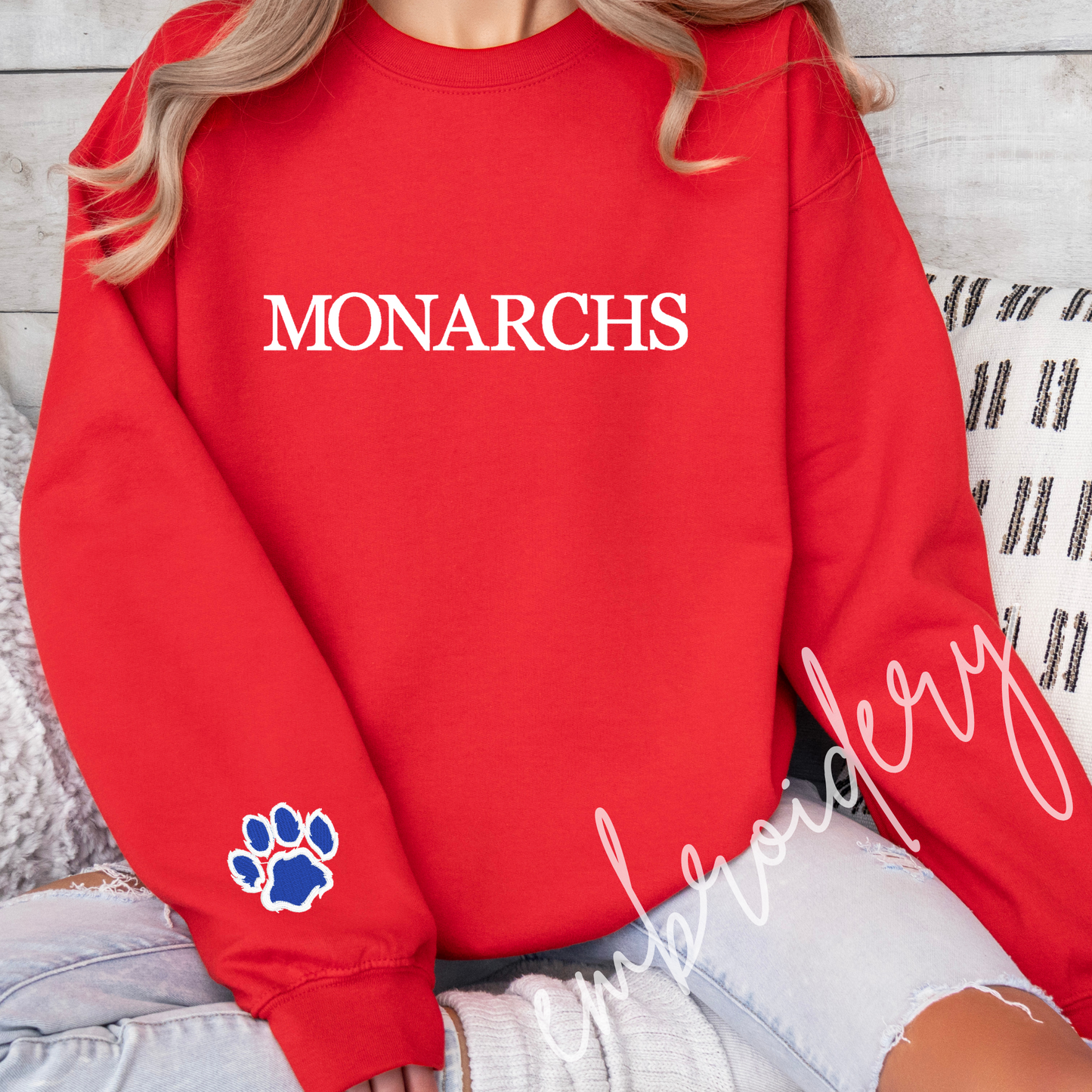 Embroidered Monarchs Sweatshirt - Adult