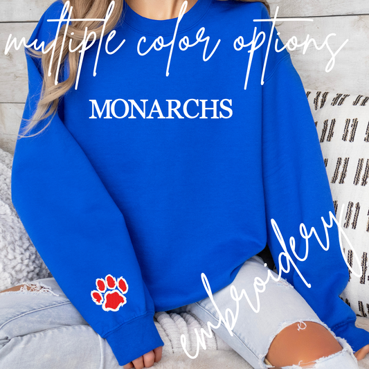 Embroidered Monarchs Sweatshirt - Adult