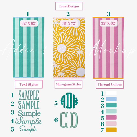 Custom Name/Monogram Beach Towel