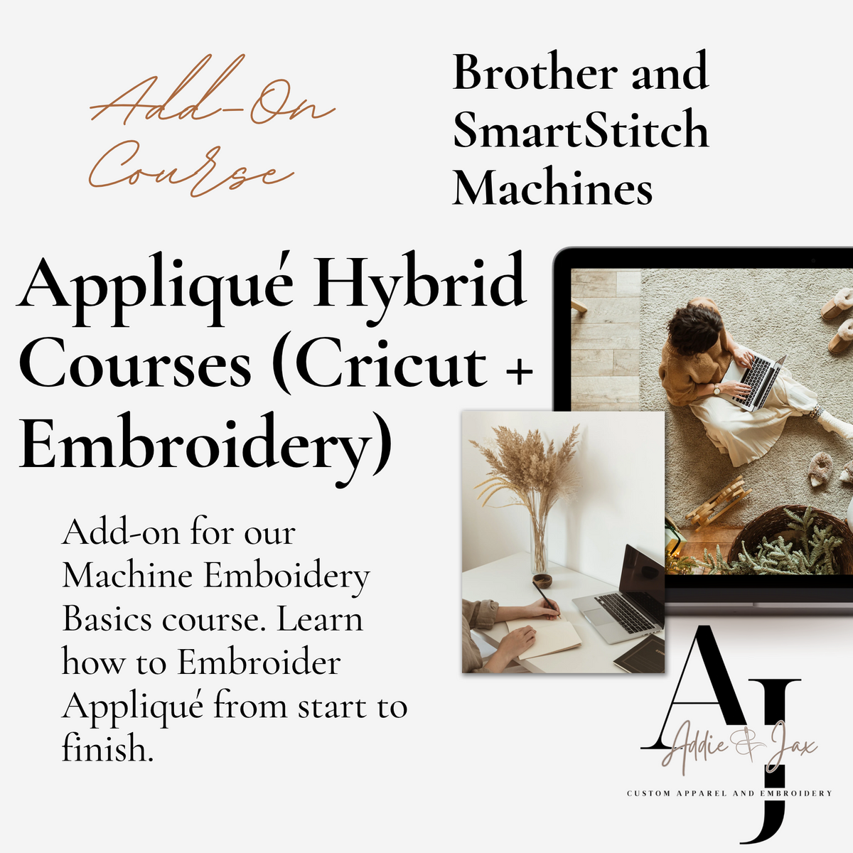 ADD-ON - Appliqué Hybrid Courses (Cricut Maker + Embroidery)