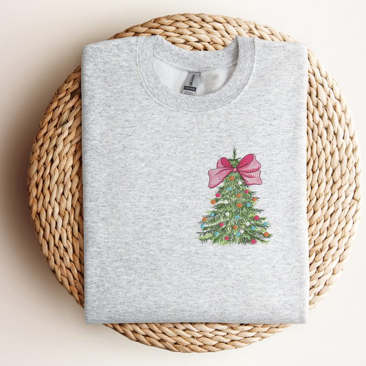 Embroidered Christmas Tree Coquette - Youth & Adult Unisex Sweatshirt