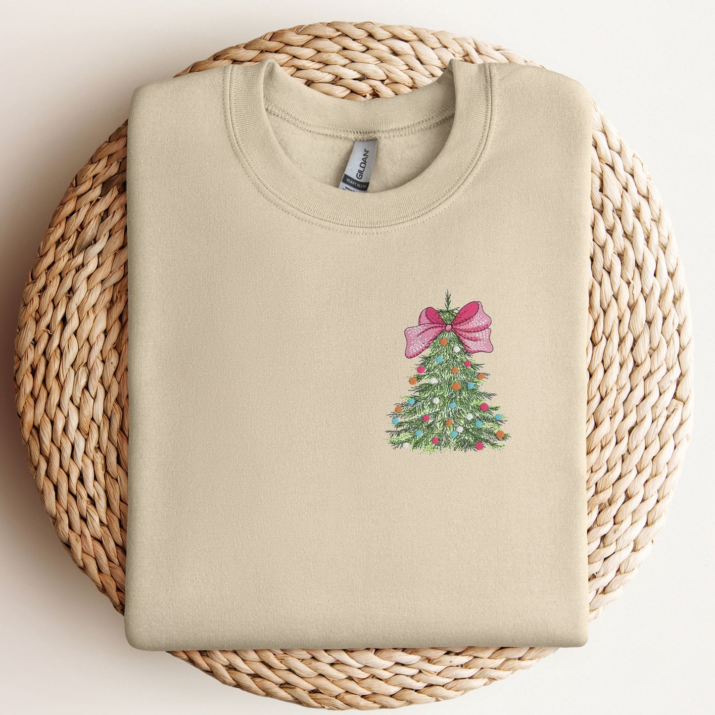 Embroidered Christmas Tree Coquette - Youth & Adult Unisex Sweatshirt