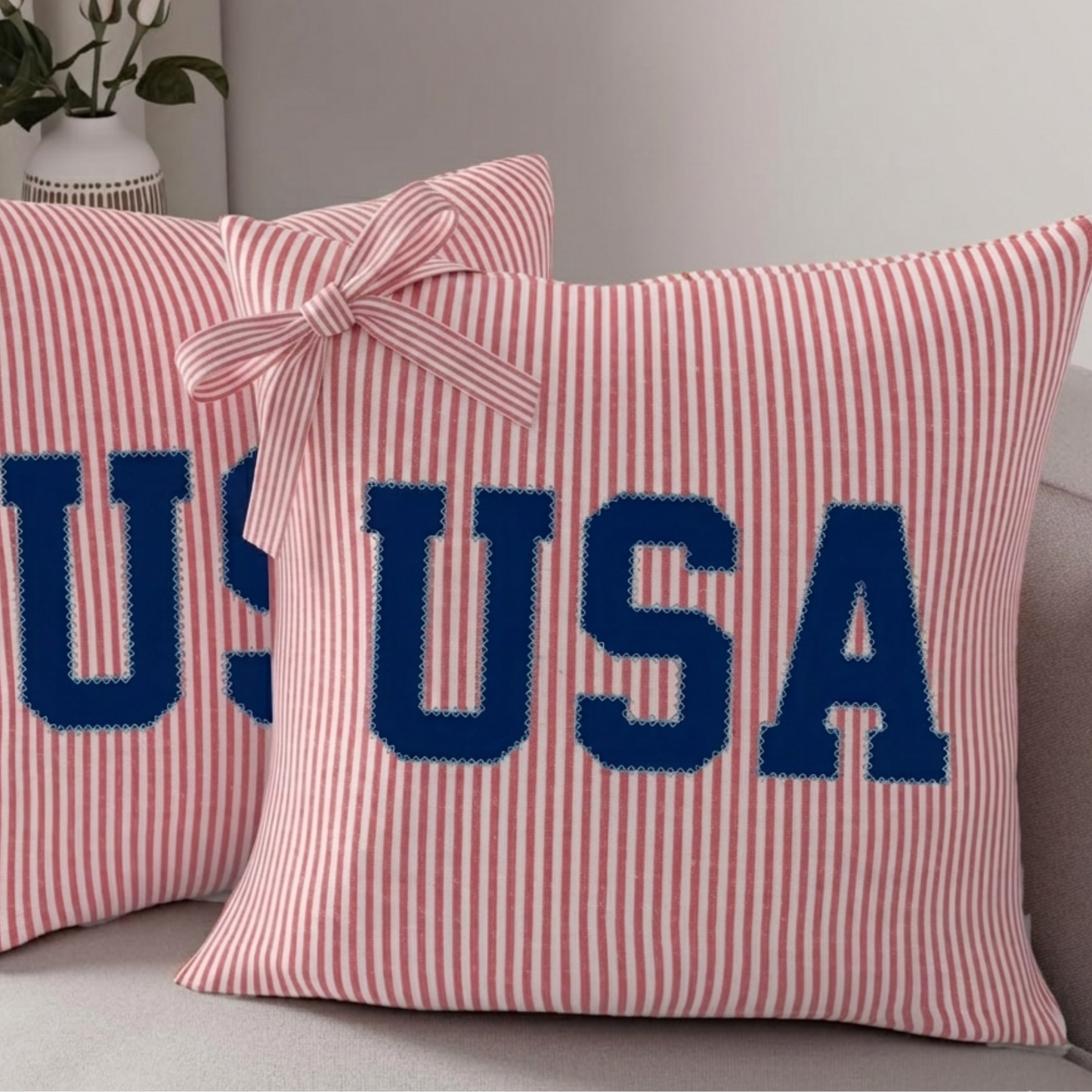 Embroidered USA Pillow Sham ONLY | 18" x 18"