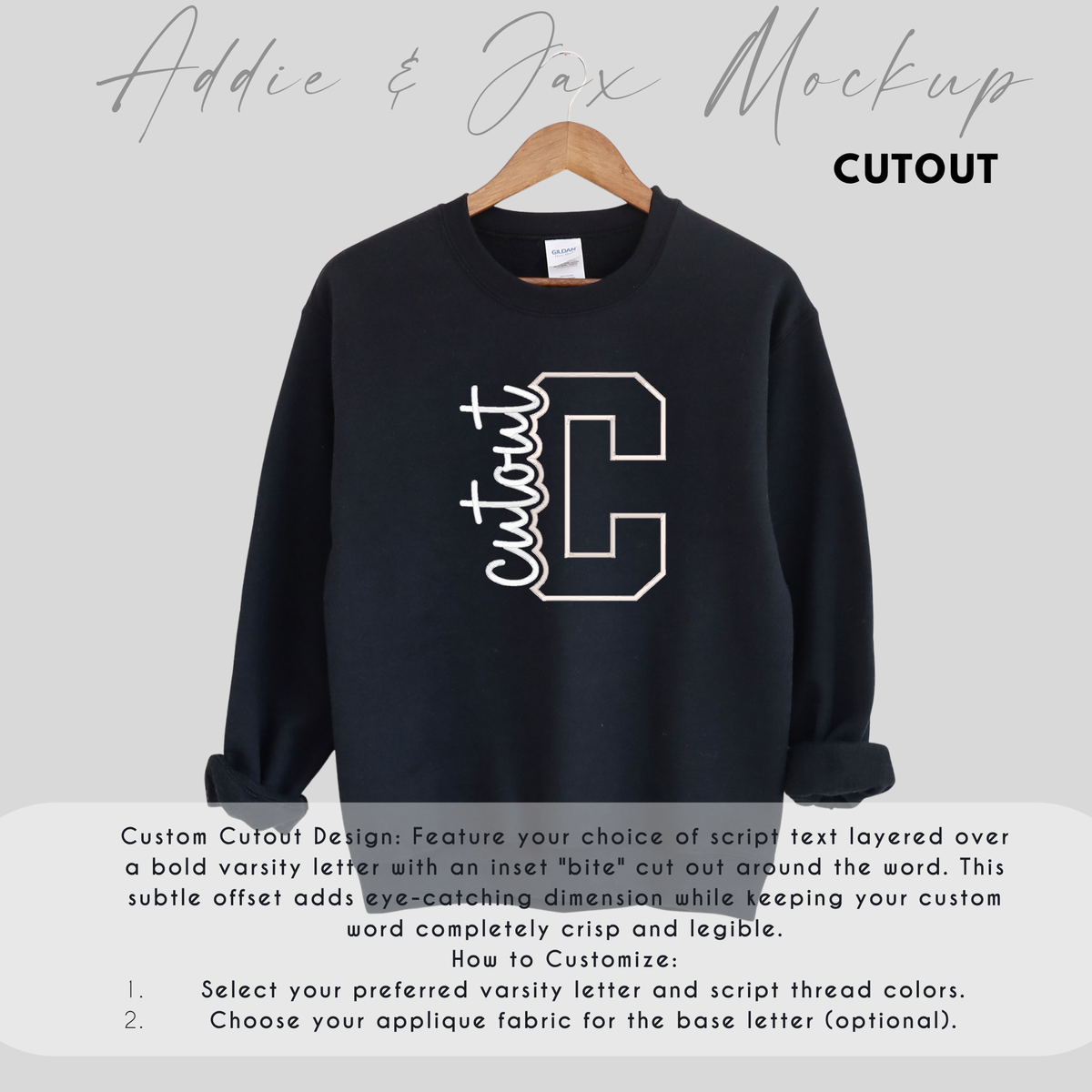 CUSTOM Appliqué Style |  Varsity Letter with option Script wording, Youth and Adult